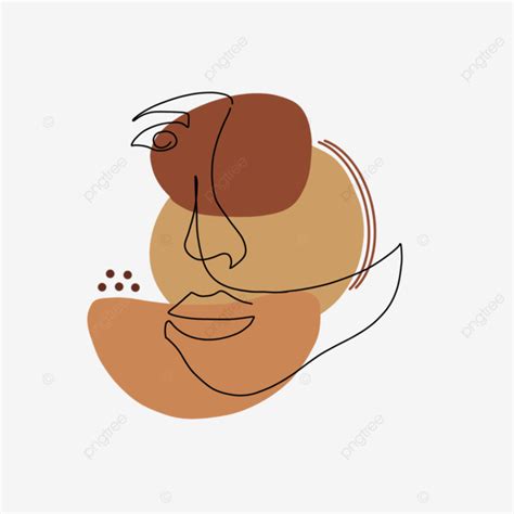 Simple Face Line Art Png, Face Line Art, Line Art, Botanical PNG ...