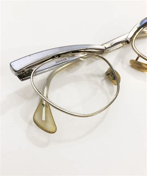 Vintage Silver Aluminum Shuron Unique Cat Eye Glasses Pinup In A Pack