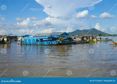 Makong River At Kampong Chhnang Province Of Cambodia Stock Image