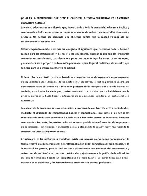 Teoría Y Diseño Curricular Pdf