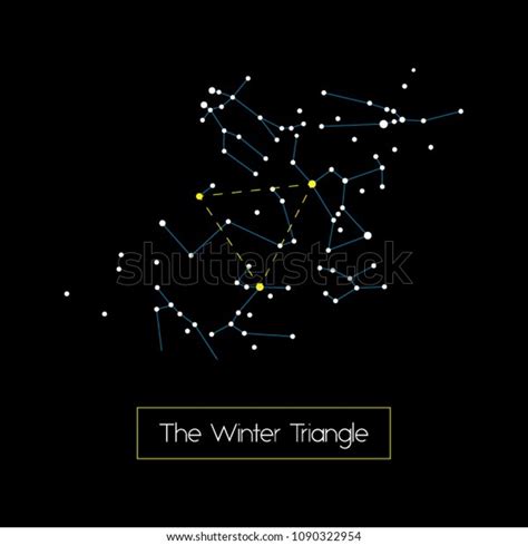 Constellations Star Map Winter Triangle Geometric Stock Vector (Royalty ...