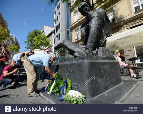 Zagreb Croatia 10th July 2016 A Scientist Lays A Wreath At The