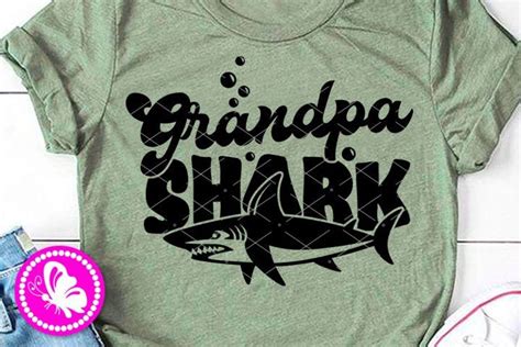 Grandpa Shark Svg Sharks Jaw Cricut Cameo Grandfather Shirt 644434