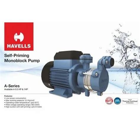 Single Phase M Havells Self Priming Monoblock Pump Power Hp