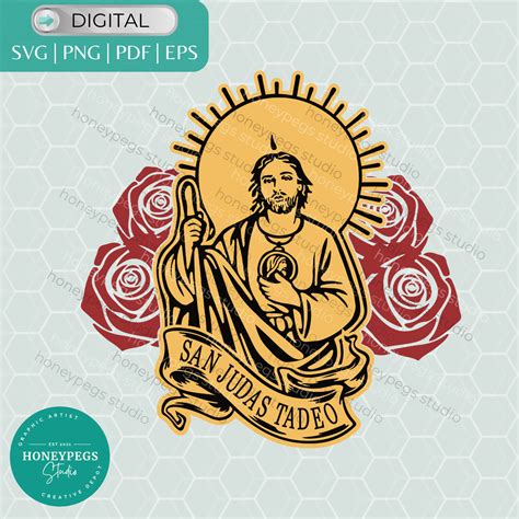 San Judas Tadeo SVG Vector Design Honeypegs Studio