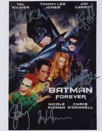 Batman Forever cast signed photo Val Kilmer Jim Carrey Nicole Kidman ...