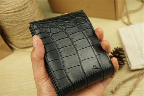 Black Alligator Wallet Full Grain Alligator Leather Wallet Wl085 Babu Handmade Leather