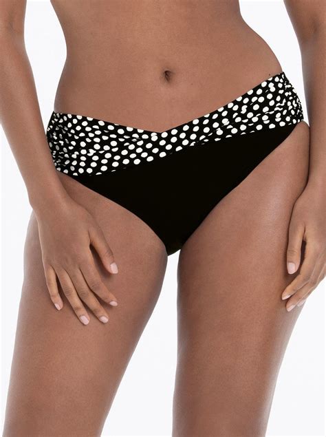 Slip Per Bikini Liz Tinta Unita Con Fascia In Vita A Pois