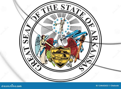 3D State Seal of Arkansas, USA. Stock Illustration - Illustration of ...