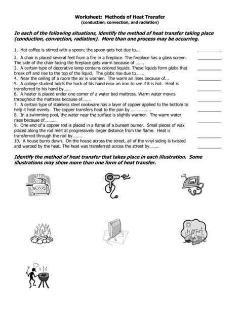 Methods Of Heat Transfer Worksheet Answers — Db