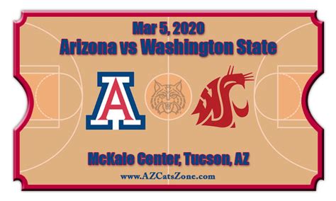 Arizona Wildcats Vs Washington State Cougars Basketball Tickets Az