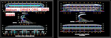 Proje Sitesi Stadyum Autocad Projesi