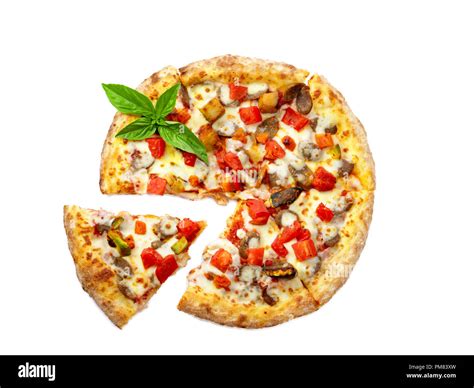 Pizza on white background Stock Photo - Alamy