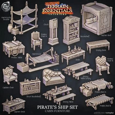 Terrain Essentials Pirate Ship Interior Set 3D Scenery Dnd Terrain