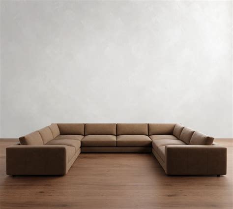 Carmel Lounge Leather U Shaped Sectional Pottery Barn