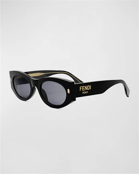 Fendi Fendi Roma Acetate Shield Sunglasses Neiman Marcus