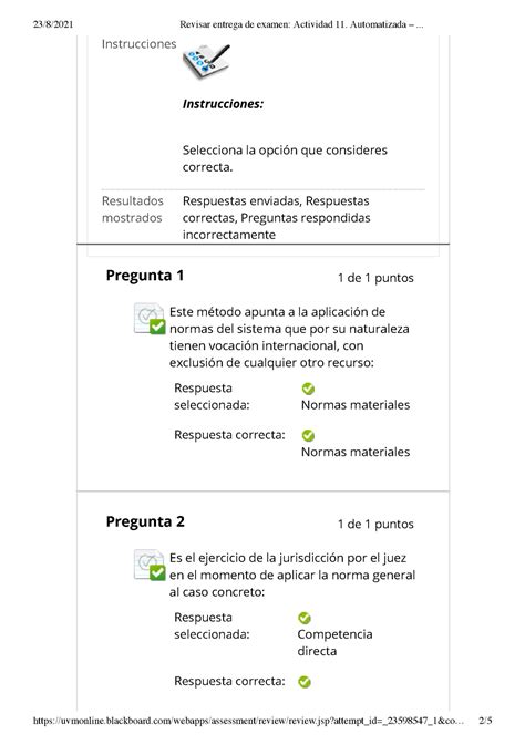 Revisar Entrega De Examen Actividad Automatizada Instrucciones