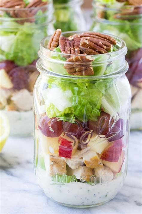 How To Make Healthy Mason Jar Salads For Make Ahead Lunches These Chicken Salad Mason Jar