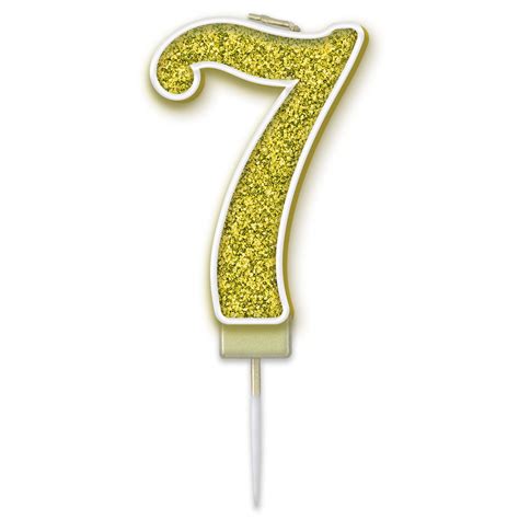 Glitter Cake Candle Gold Number 7 The Spotty Bag Shop