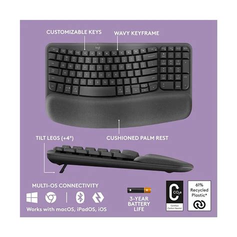 Logitech Ergo Series Wave Keys Wireless Graphite Keyboard Price in Bangladesh | RYANS