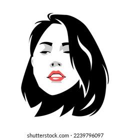 Black White Pop Art Portrait Face Stock Vector (Royalty Free ...