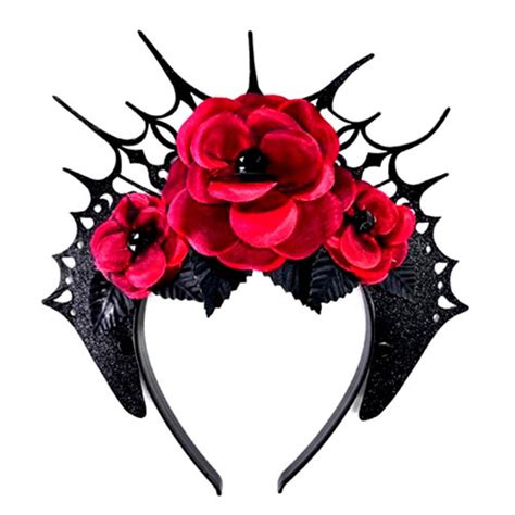 Tiara Halloween Vampiro Rosas Vermelhas Festa Fantasia G Tica R