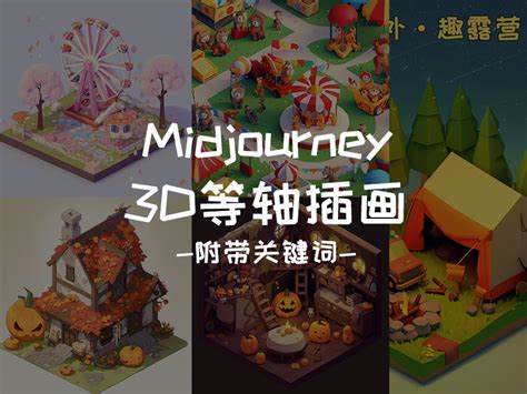 运用midjourney关键词生成3d等轴模型插画海报 狼人7 站酷zcool