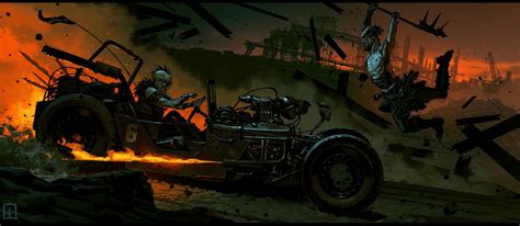 Alien Riding Vehicle Digital Wallpaper Artwork Mad Max Fury Road