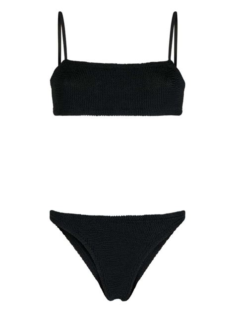 Hunza G Gigi Crinkled Effect Bikini Set Black Editorialist