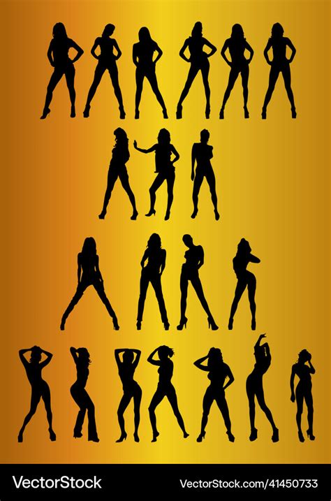 Sexy Girls Silhouettes Royalty Free Vector Image