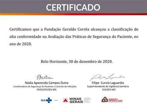 Certificação Pelas Práticas De Segurança Do Paciente Complexo De