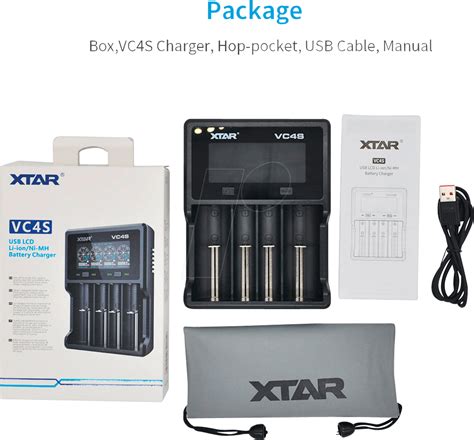 XTAR VC4S: Fast Charger, Micro USB, Li-Ion, 4-Slot at reichelt elektronik