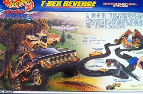 Hot Wheels T Rex Revenge Dinosaur Electric Racing Slot Cars Rare Set
