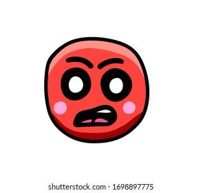 Ilustrasi Stok Digital Illustration Cartoon Angry Emoticon