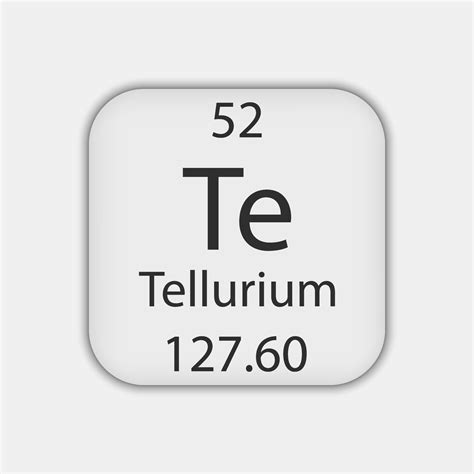 Tellurium Symbol Chemical Element Of The Periodic Table Vector