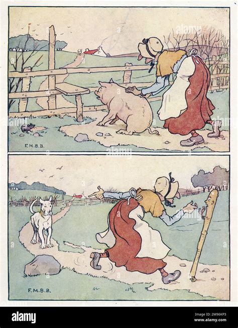 Comptine Rhymes Deux Illustrations La Vieille Femme Et Son Cochon