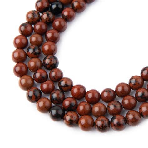 Mahagony Obsidian Beads 6mm Manumi Eu