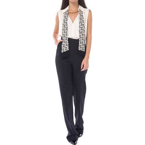 Tuta Pantalone Da Donna Elisabetta Franchi Bicolore Con Foulard Stileo It