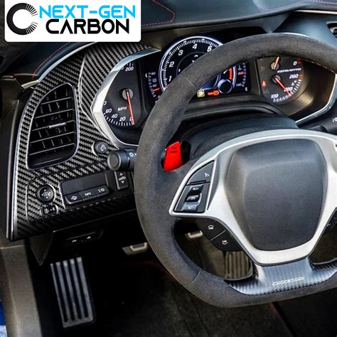 C Corvette Carbon Fiber Dashboard Panel Overlay Cover Next