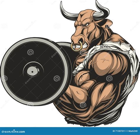 Toro Feroz Con Un Barbell Ilustraci N Del Vector Ilustraci N De