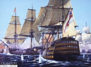 Battle of Trafalgar:Naval War Military art print HMS Royal Sovereign ...