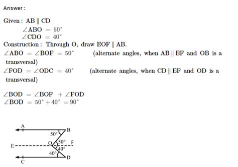 Properties of Parallel Lines RS Aggarwal Class 7 Maths Solutions 