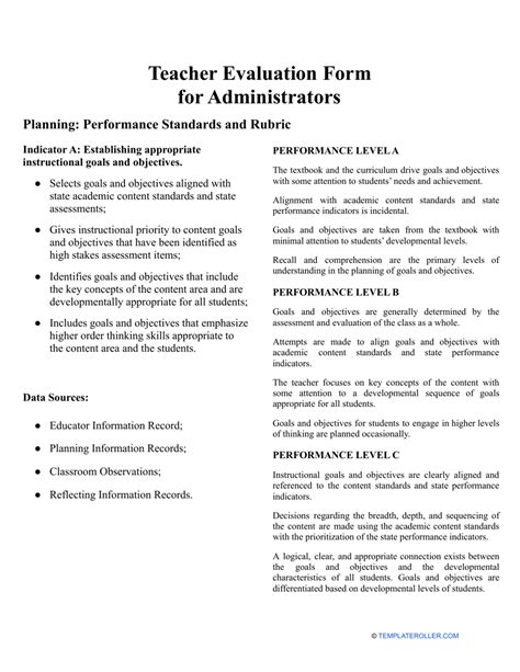 Teacher Evaluation Form For Administrators Fill Out Sign Online And