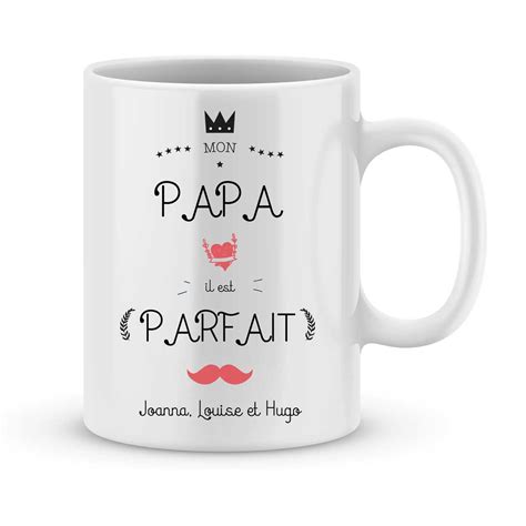 Mug personnalisé avec un prénom papa parfait Joli Mug