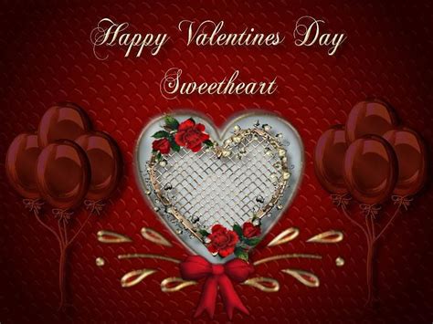 Happy Valentines Day Sweetheart Valentines Red Sweet Heart Hd