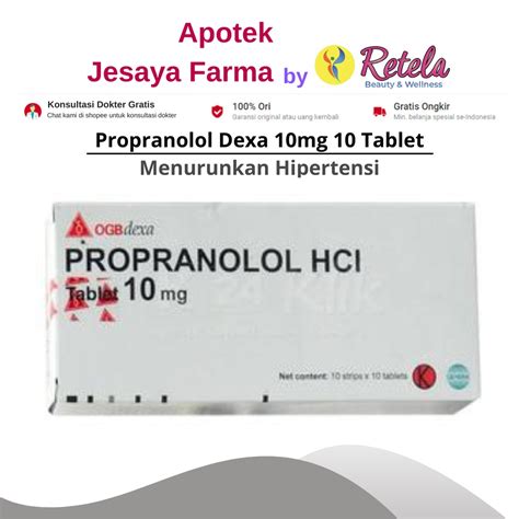 Jual Propranolol Dexa Mg Tablet Shopee Indonesia