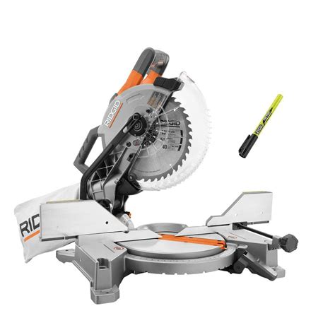 RIDGID 15 Corded 10 In Dual Bevel Miter Saw With LED Cutline