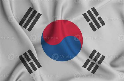 Realistic Waving Flag Of South Korea 3d Illustration 23529116 Stock