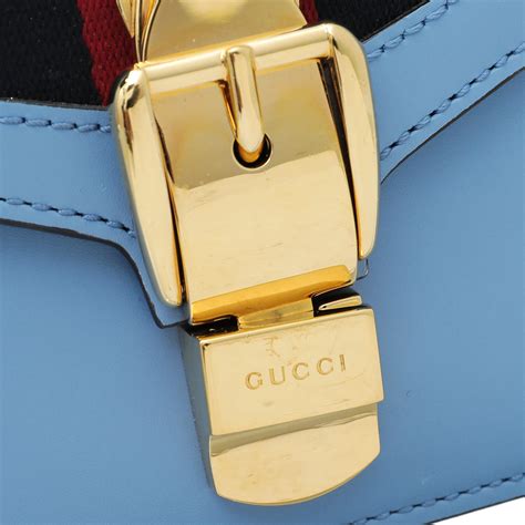 Gucci Blue Sylvie Mini Chain Flap Bag The Closet