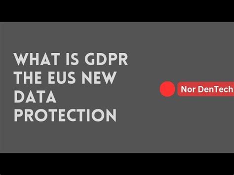 What Is Gdpr The Eus New Data Protection Youtube